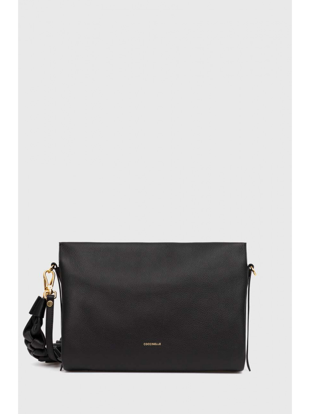 Kožená kabelka Coccinelle fialová barva